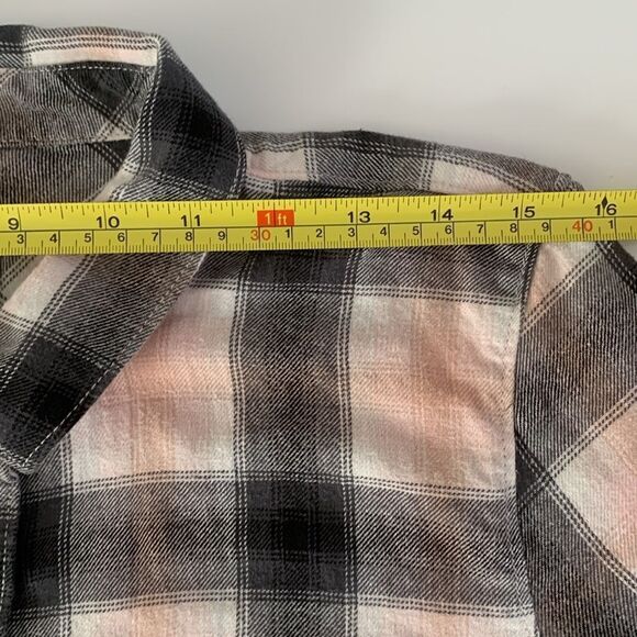 Vans Pink Black Checkered Flannel Women’s Shirt Long Sleeve Pockets  Size L - Picture 3 of 8